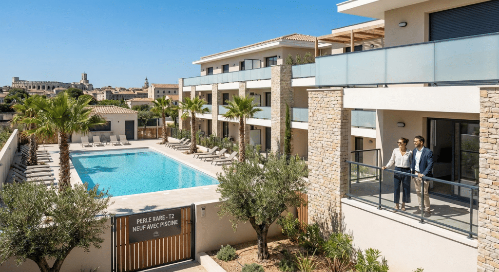 Denicher son oasis T2 … Nimes, neuf et avec piscine